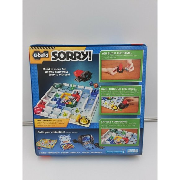 Hasbro 2010 U-Build LEGO SORRY !  Kids Building Board Game Ages 6+ - Picture 3 of 8